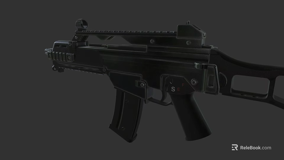 Modern Tactical Assault Rifle With Scope Rail System And Detachable Magazine 3d model 