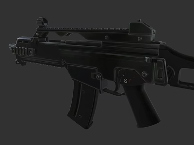 Modern Tactical Assault Rifle With Scope Rail System And Detachable Magazine 3d model