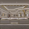Luxury Modern Jewelry Store Interior Design With Golden Trim Display Counters And Soft Ambient Lighting