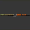 Rocket Launcher 3D Model With Yellow Orange Gray And Red Components