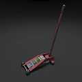 Red Hydraulic Jack With Long Handle And Metal Base For Vehicle Maintenance