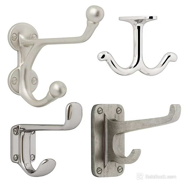 Different Styles Of Metal Coat Hooks For Home Use 3d model 
