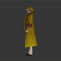 Game Movie Character In Yellow Coat With Cat Ear Hat Pink Top And Red Shoes
