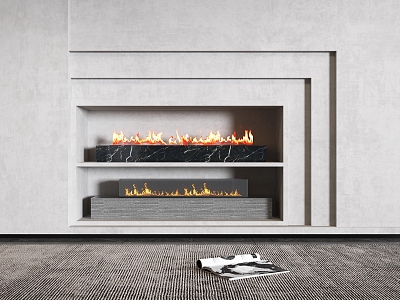 Electronic fireplace Modern fireplace 3d model