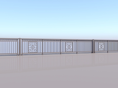 Wrought Iron Railing New Chinese Style Railing Road Fence Road Isolation Barrier 3d model