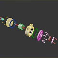 Shiny Metal Mechanical Parts Including Bearing Rings Shafts And Components