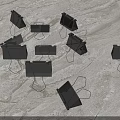 Multiple Black Binder Clips on Light Marble Background for Daily Use