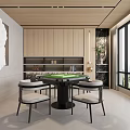 Modern Hotel Mahjong Room Interior With Green Mahjong Table Comfortable Chairs And Large Window