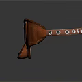 Genuine Brown Leather Belt With Riveted Design And Handcrafted Curved Buckle Detail