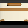 White Stylish Suitcase Design With Orange Handles Straps And Rolling Wheels