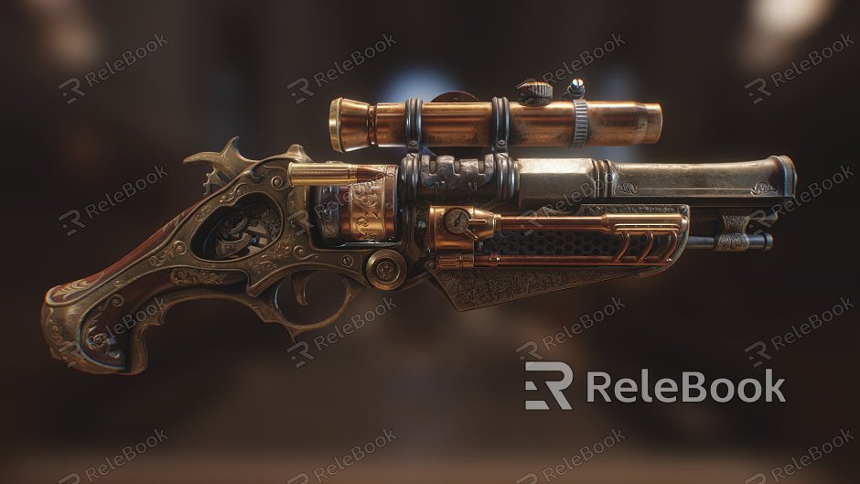 modern pistol pistol steampunk gun model