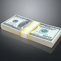Decorative Ornament Set Featuring Dollar Bill Design Decor With Yellow Tape Binding Details