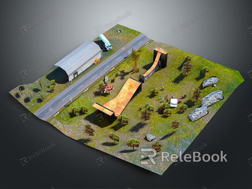 Skateboard Playground Skateboard Park Skateboard Amusement Park Skateboard Game Environment Game Scene Fairy Tale Scene model