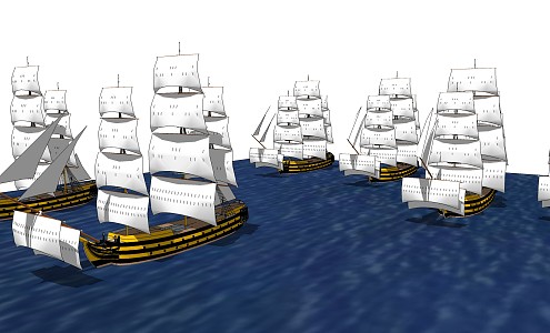 Modern sailing ship freighter yacht cruise ship dragon boat ship aircraft carrier 3d model