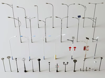 Various Outdoor Lights Designs Including Street Lamps And Garden Light Fixtures 3d model