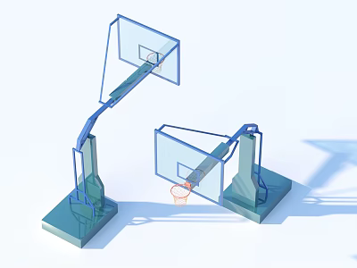 Modern Transparent Basketball Hoops Sports Equipment With Sturdy Base For Training And Games 3d model