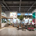 Modern School Interior Design With Spacious Layout Windows Plants And Colorful Artworks