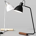 Stylish Black and White Table Lamps with Rolled Paper Accent in Modern Design