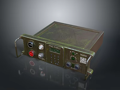 Tactical Weapon Control Device With PACTEC Panel Knobs Buttons Display And Metal Casing 3d model