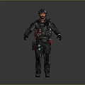 Man In Full Tactical Gear Standing With Helmet And Protective Equipment