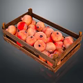 Fresh Ripe Juicy Pomegranates Neatly Packed In Rustic Wooden Crate