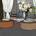 Modern sofa stool combination 3d model