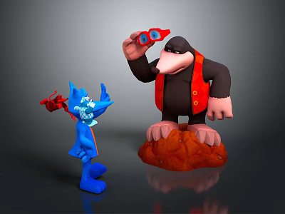 Hamster Mole Cartoon Mole Hamster Cartoon Hamster Cartoon Character Cartoon Animal 3d model