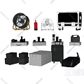 Projection Monitoring System Including Various Equipment Cases Components and Accessories
