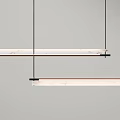 Sleek Modern Linear Pendant Light With Marble Accent For Dining Room Interior 3d model