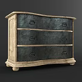 Vintage Wooden Chest of Drawers with Metal Drawer Panels and Rivets Detail