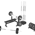 Complete Sports Equipment Set Including Weight Bench Barbell Plates And Bars