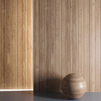 Wooden Construction Components With Natural Texture Wall Panels And Decorative Dome 3d model