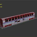Blue And Silver Model Subway Train With Multiple Black Windows On Gray Reflective Base 3d model