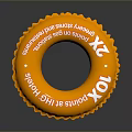 Orange Inflatable Swimming Ring Daily Life Product With Joy Text For Water Activities