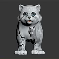 White Kitten With Blue Eyes And Light Spots Standing On Black Reflective Surface