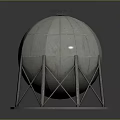 Spherical Industrial Storage Equipment With Steel Support Structure And Flat Base Design