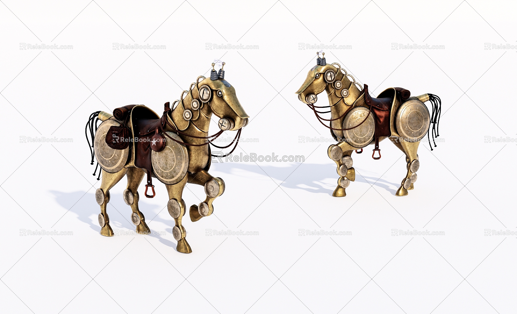 Gold War Horse Ornaments model