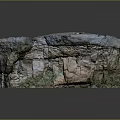 Natural Rock Garden Landscape With Textured Red Gray Stones And Greenery