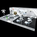 Suzuki Car Exhibition Booth With White Structure Lighting And Models 3d model