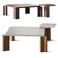 Modern Coffee Table With Wooden Legs And Stone Top Unique Design