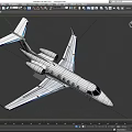 Small White Passenger Jet With Blue Accents And Open Cabin Door