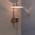 Modern Brass Wall Sconce With White Shade And Elegant Lighting Design 3d model