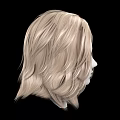 Human Head 3D Model Featuring Blonde Long Wavy Hair And White Facial Structure