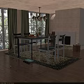 Cozy Restaurant Dining Area With White Dining Table Chairs Flower Vase Fruits And Chandelier