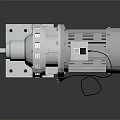 Industrial Metal Mechanical Component with Electric Motor Reducer Housing Mounting Base and Connected Wiring