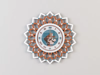 Modern clock cartoon children wall clock 3d model