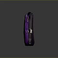 Stylish Purple Fashion Bag With Black Panel Brown Accents And Metallic Hardware Design