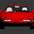 Red Sports Car With Two Door Design Black Roof Sleek Body And Black Wheels