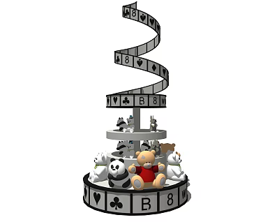 Modern shelf toy display 3d model