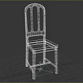 Dark Wooden Single Chair With Vertical Slat Back And Solid Structure